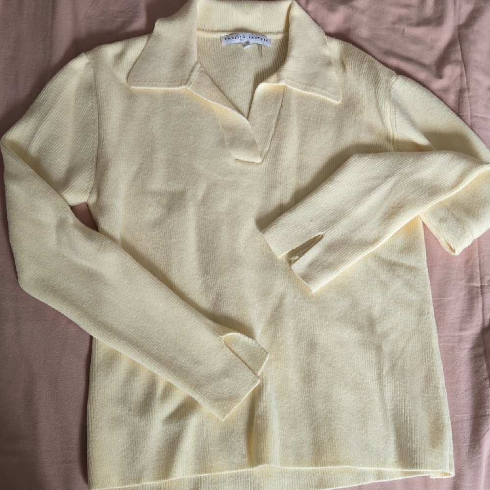 English Factory Cream Ribbed Sweater